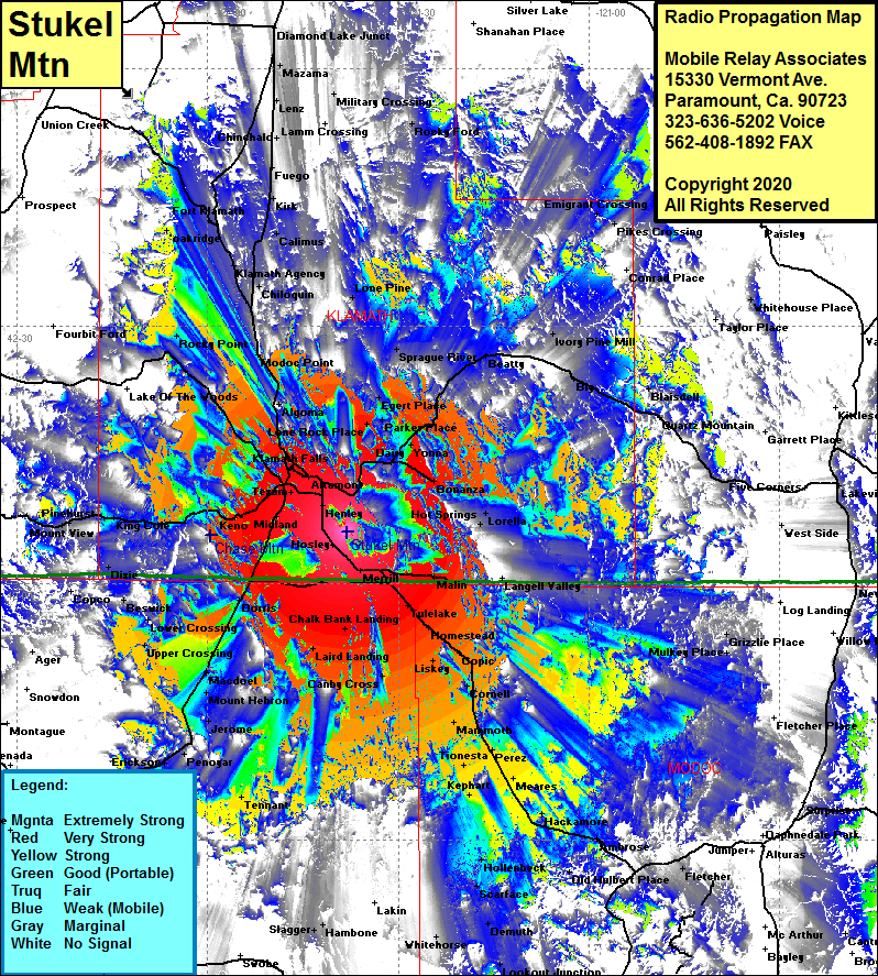 heat map radio coverage Stukel Mtn